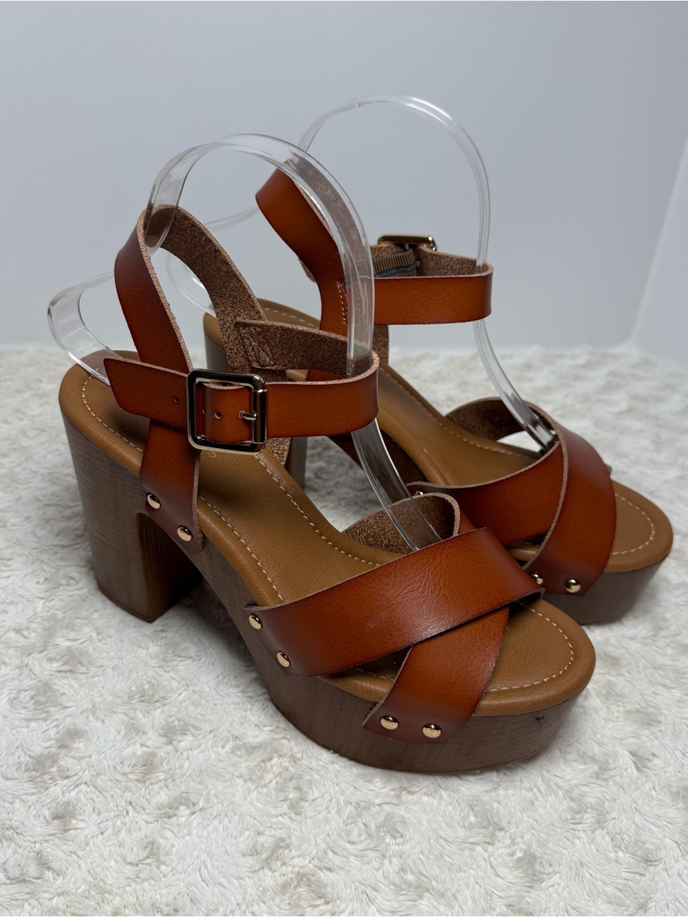 Limelight Cognac Platform Block Heel Sandal - Picture 3 of 9